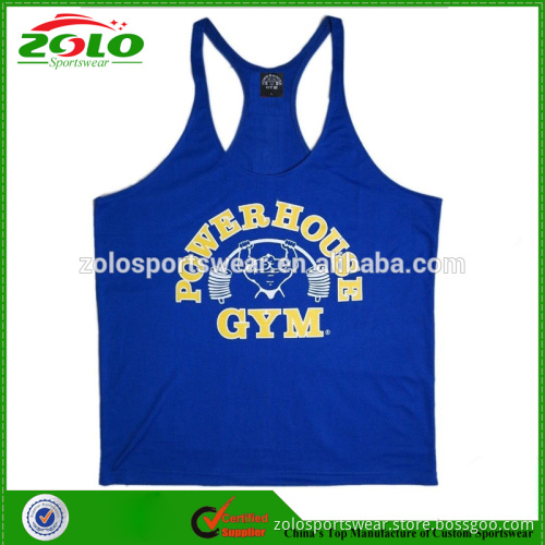 Professional Blue Color Y back Men's Gym Singlet
